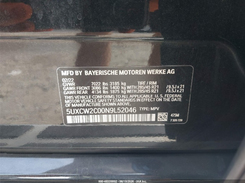 BMW X7 XDRIVE40I 2022