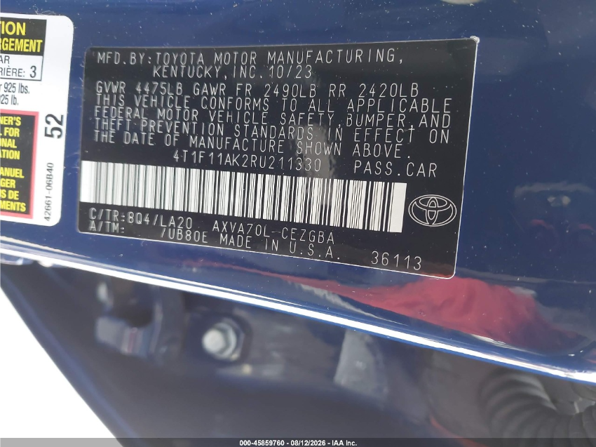 Toyota Camry XLE 2024