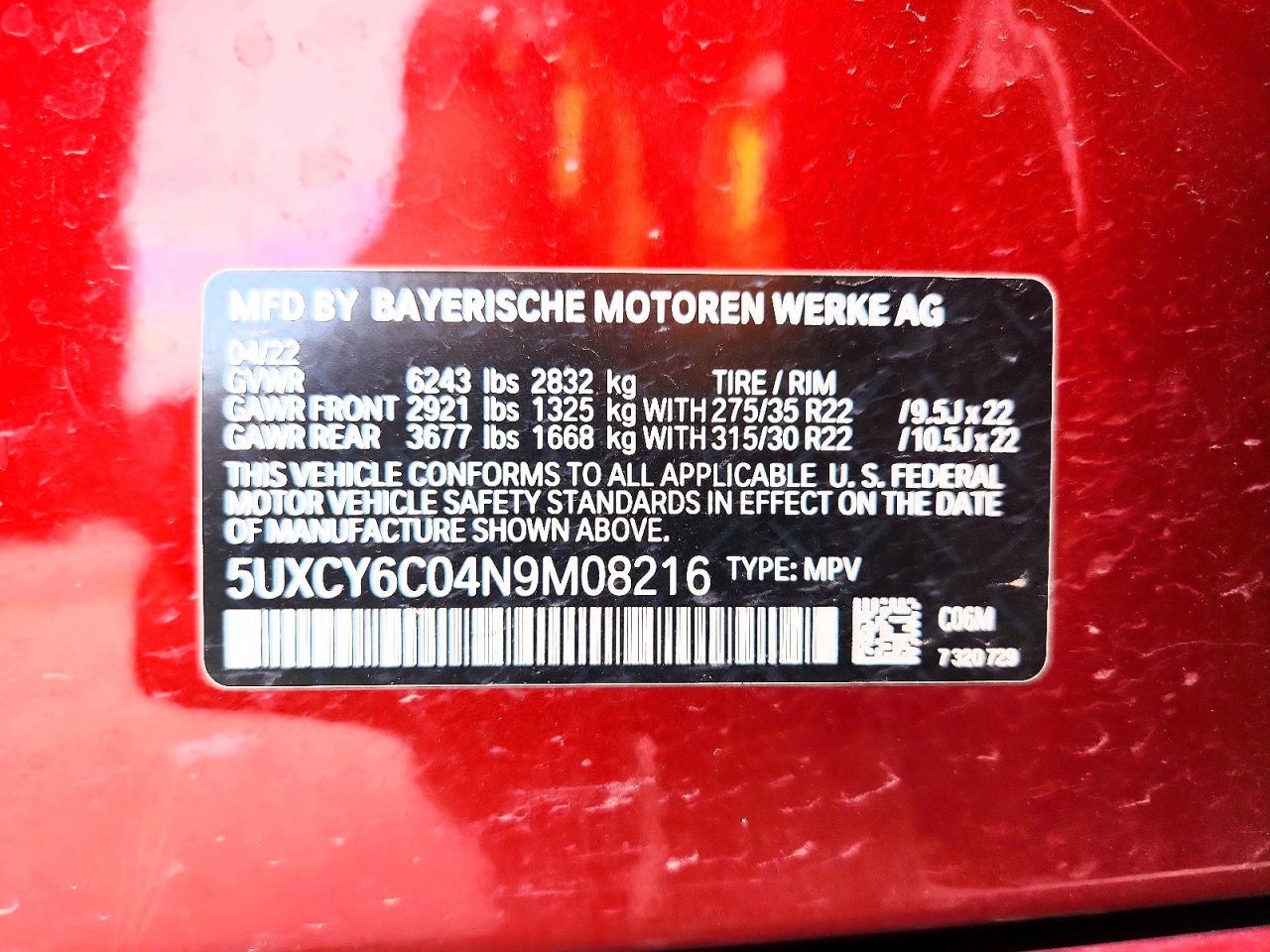 BMW X6 XDRIVE40I 2022