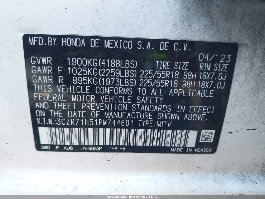 Honda HR-V SPORT 2023
