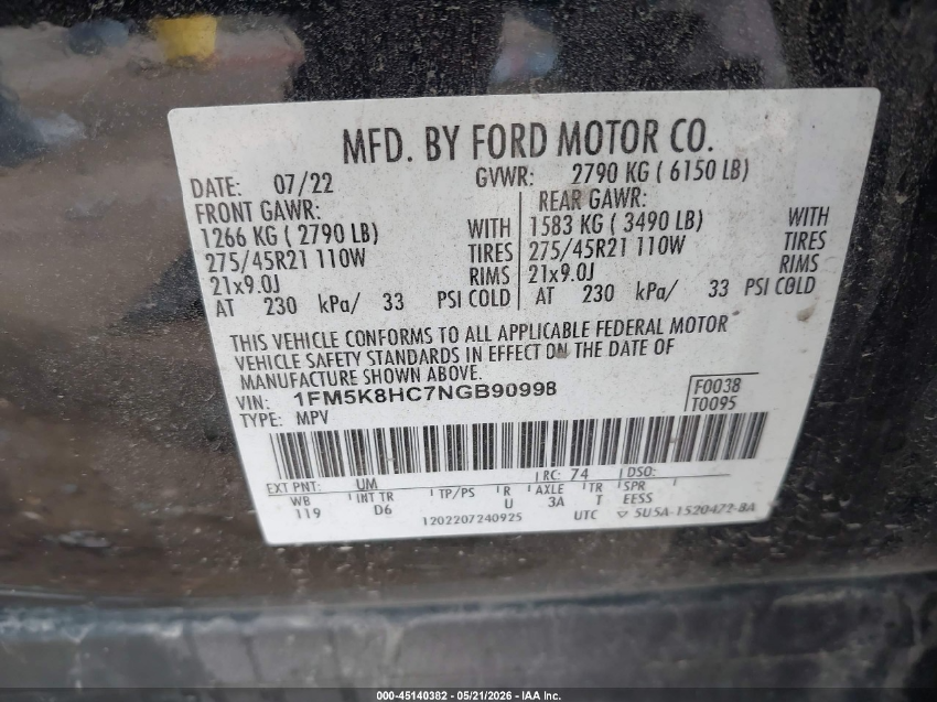 Ford Explorer PLATINUM 2022