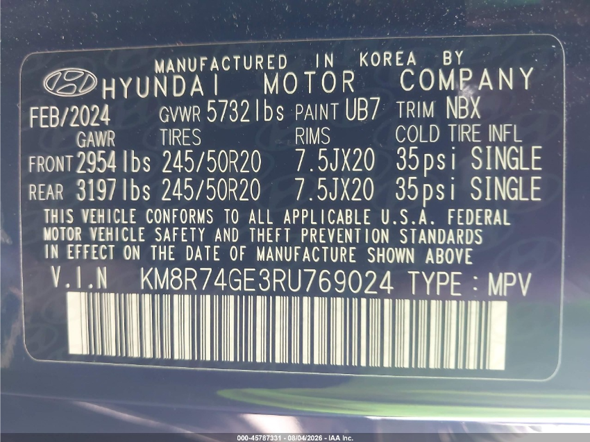 Hyundai PALISADE CALLIGRAPHY 2024