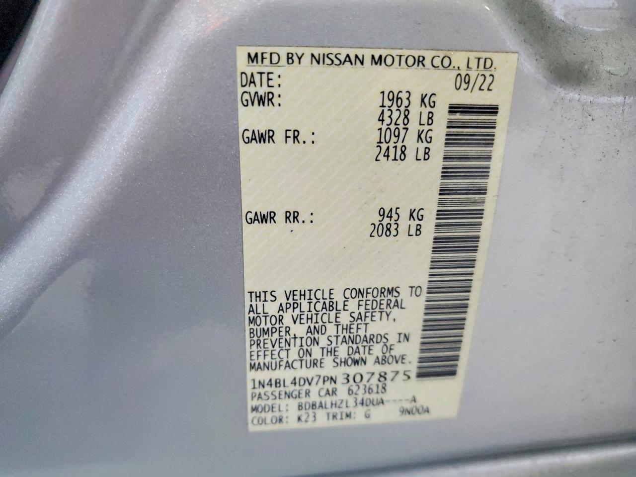 Nissan Altima SV 2023