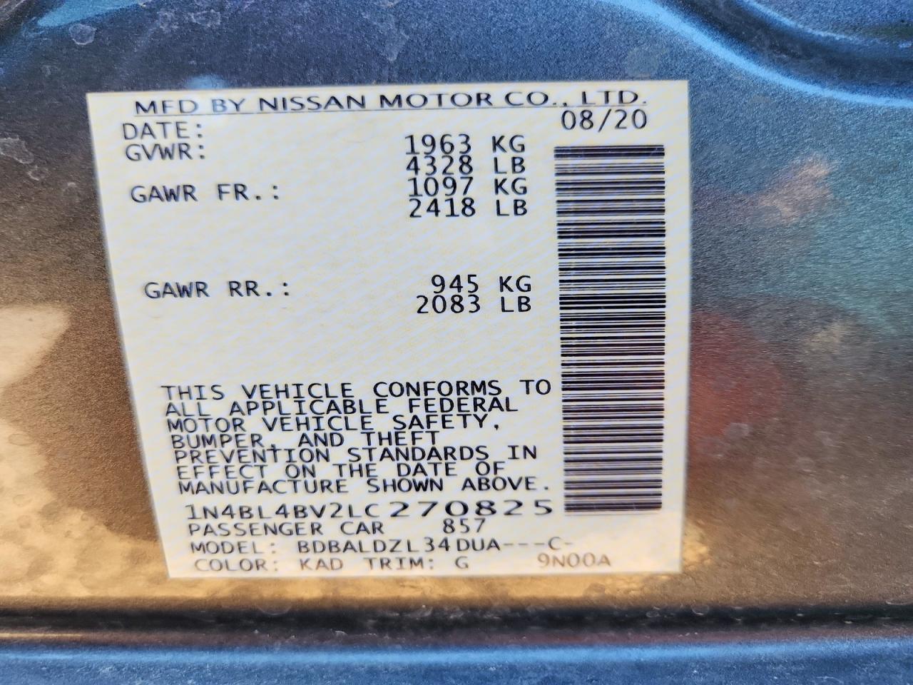 Nissan Altima S 2020