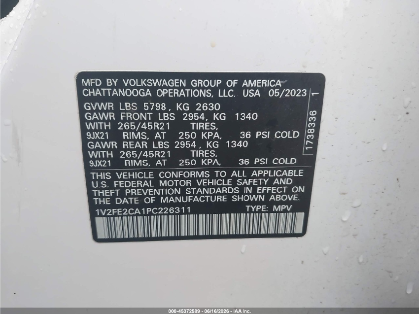 Volkswagen Atlas Cross SPORT 3.6L V6 SEL PREMIUM R-LINE 2023