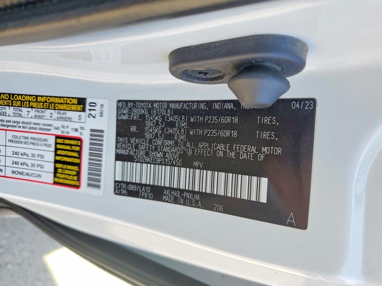 Toyota Sienna LIMITED 7-PASSENGER 2023
