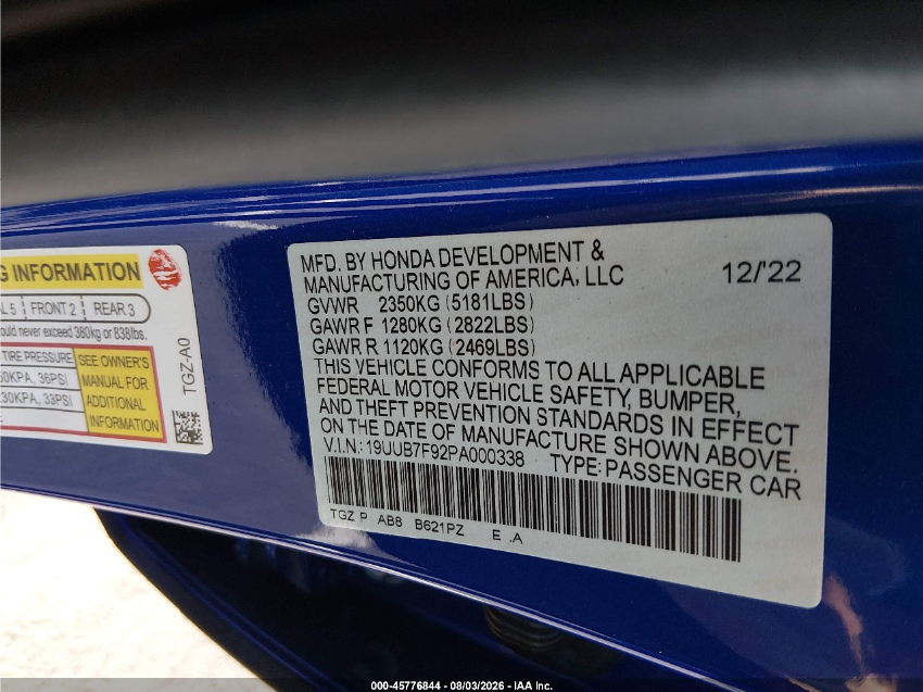 Acura TLX TYPE S - HP WHEEL AND TIRE 2023