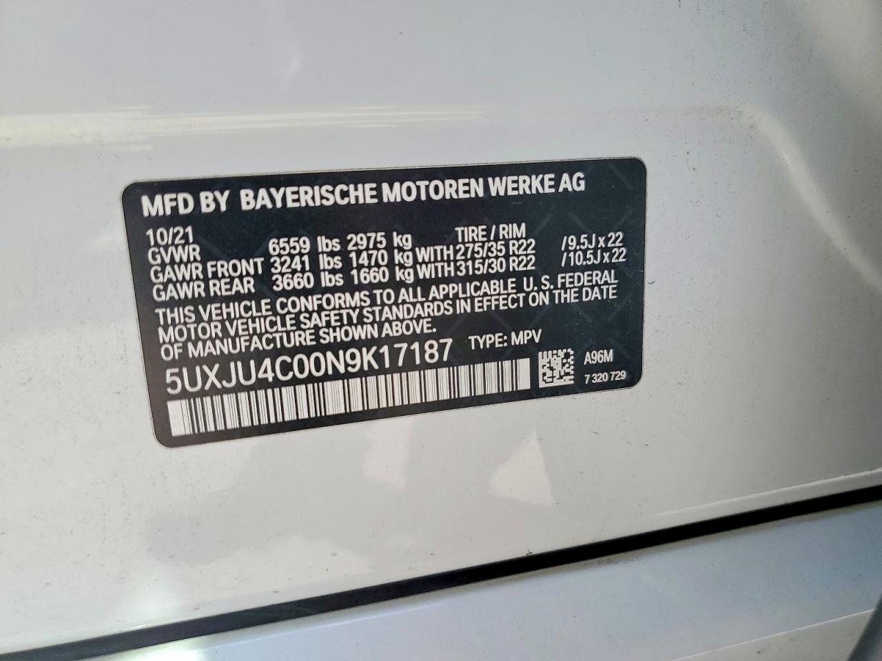 BMW X5 M50I 2022