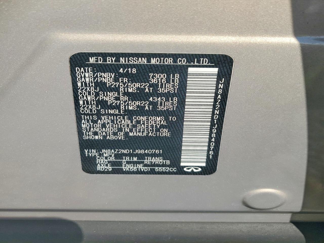 Infiniti QX80 BASE 2018
