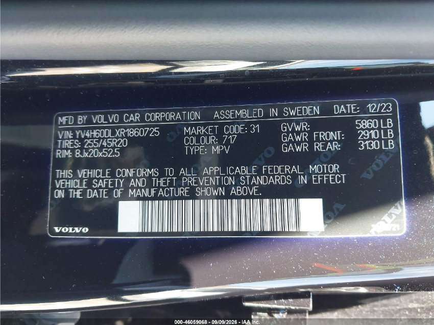 Volvo XC60 RECHARGE PLUG-IN HYBRID T8 PLUS DARK THEME 2024